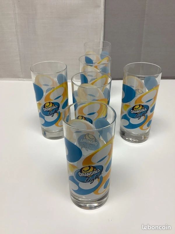 🥤 Lot de 6 verres Orangina Light – Neufs – Boîte d’origine 🥤 (image 1)