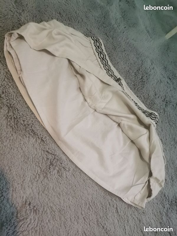Jupe beige taille 34 (avec effet ceinture) (239) (image 3)