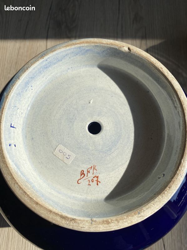 Cache pot et assiette en faïence (image 10)