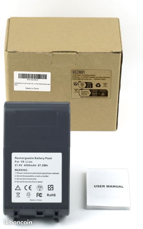 ADVNOVO 4.5Ah V8 Batterie Remplacement pour Dysom V8 Batterie Absolute Plus Pro V8 Motorhead V8 Fluffy V8 Animal Plus Pro SV10 V8 Aspirateur Batterie (image 3)