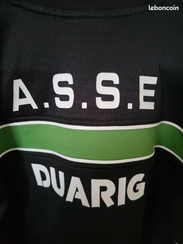 POLO ASSE SAINT Etienne taille M logo brodé marque DUARIG gris & noir TBE EUR 10,00 - FR