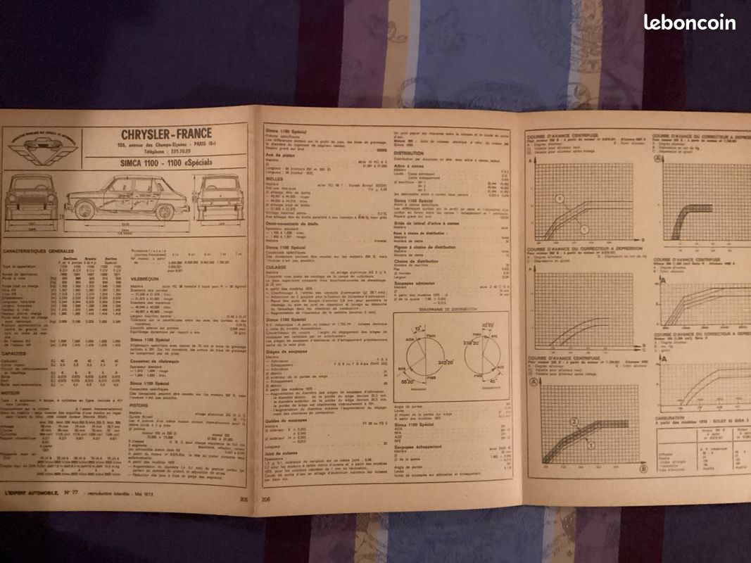 Simca 1100 et 1100 spécial / fiche technique d’atelier (image 2)