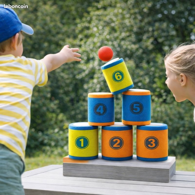 Jeu Extérieur Enfant Chamboule Tout Dinosaures - Balles Collantes, Arc Et Flèches, Cibles - Intérieur Extérieur