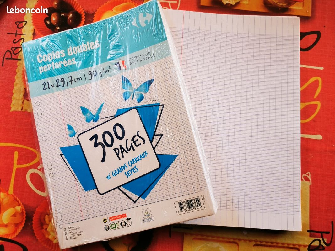 Feuilles simples, doubles, à dessin et pochettes plastiques (image 1)