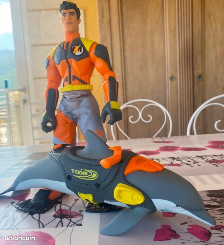 26 ⚜️ Jouet Action Man Figurine Plongeur Avec Dauphin Année