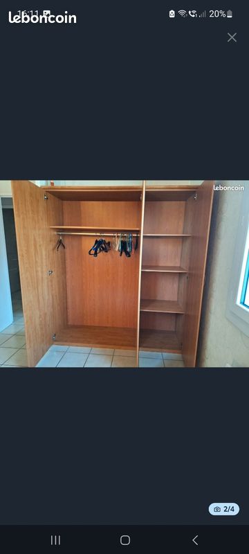 Lit + armoire + chevet (image 2)