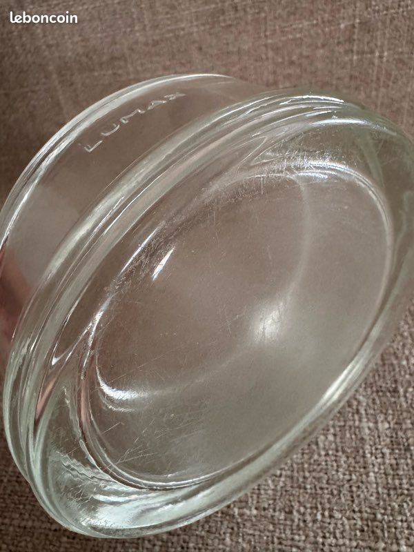 Vide poche pavé de verre Lumax rond vintage Charlotte Perriand Le Corbussier années 60 (image 5)