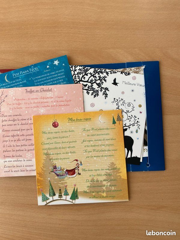 URROMA Lot De 4 Cartes De Vœux De Noël Vintage, 4 Styles Avec