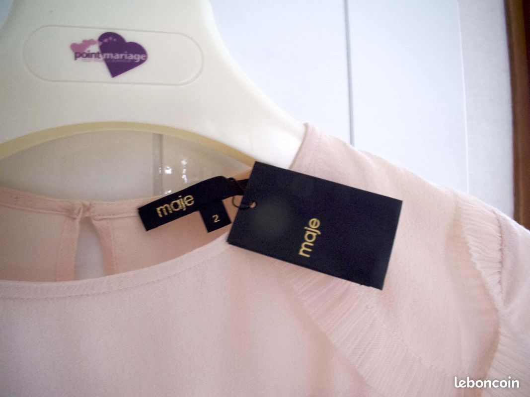 Chemisier blouse rose poudre MAJE femme taille en TBE Vêtements