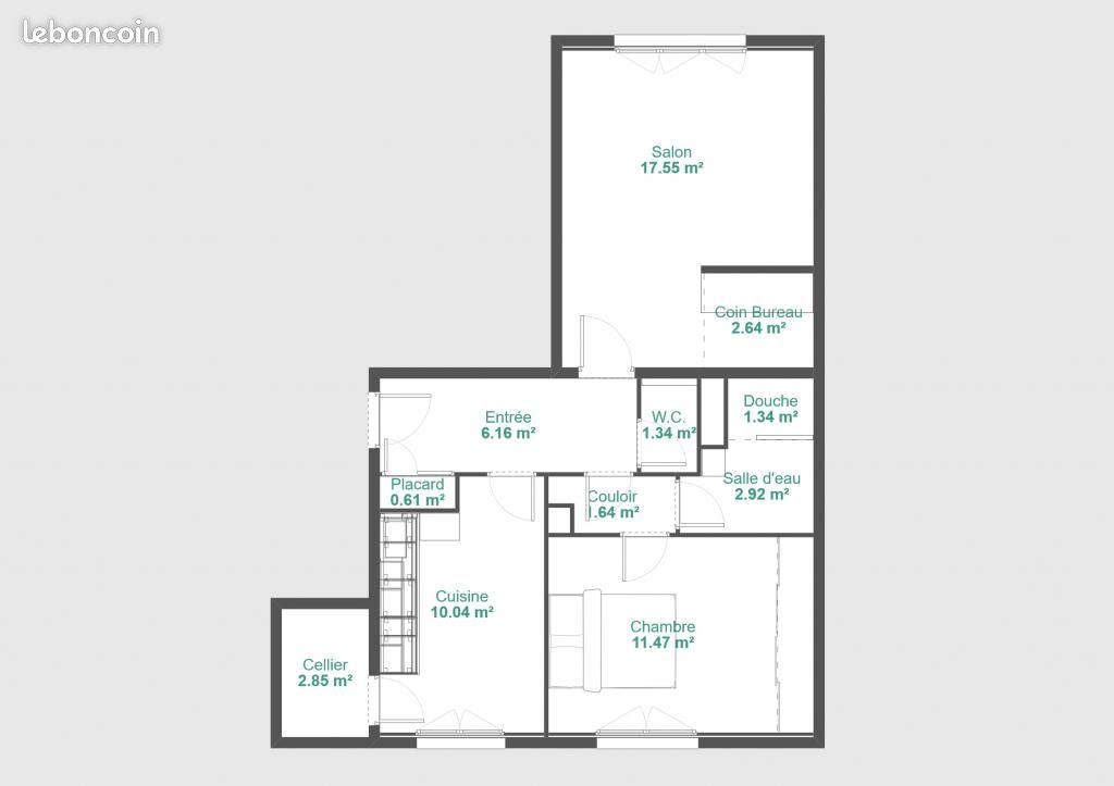 Appartement 2 pièces 59 m² à Nantes