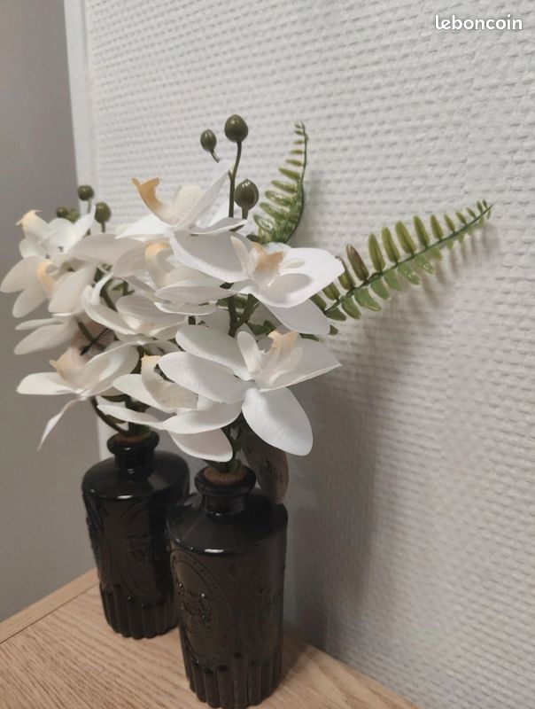 Lot de 2 pots de fleurs artificielles (image 3)