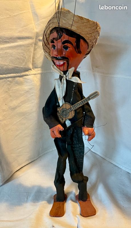 Marionnette en bois à fils 20 cm Mangiafuoco