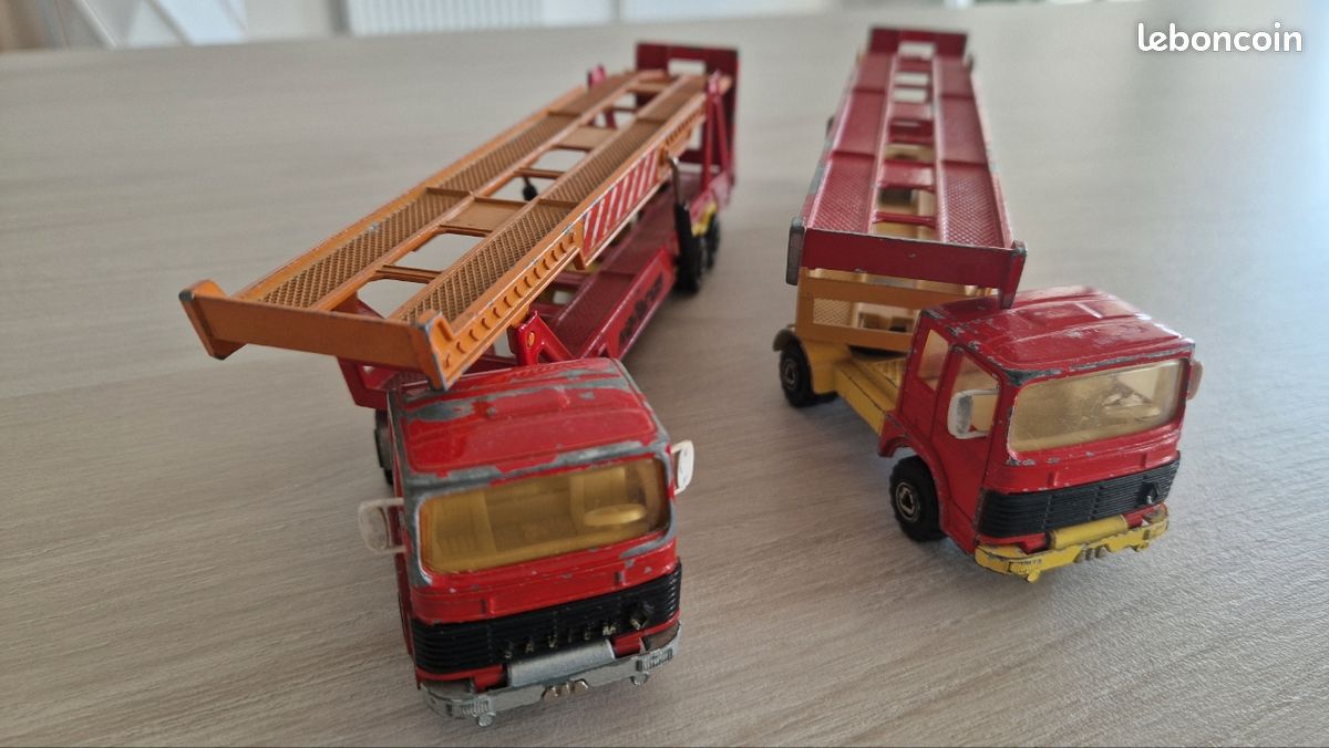 semi remorque saviem porte voiture majorette 1/50 (2