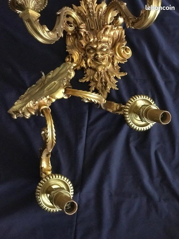 Paire d'appliques en bronze doré (image 4)