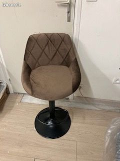 Chaise de bar velour (image 1)