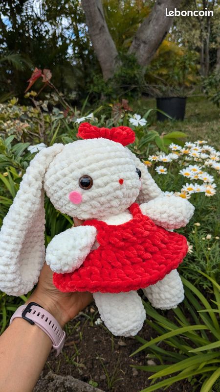 Peluche Lapin grande taille fait main au crochet (image 4)