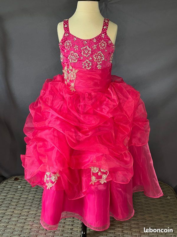 Robe de cérémonie 6 ans fushia argent 907 (image 1)