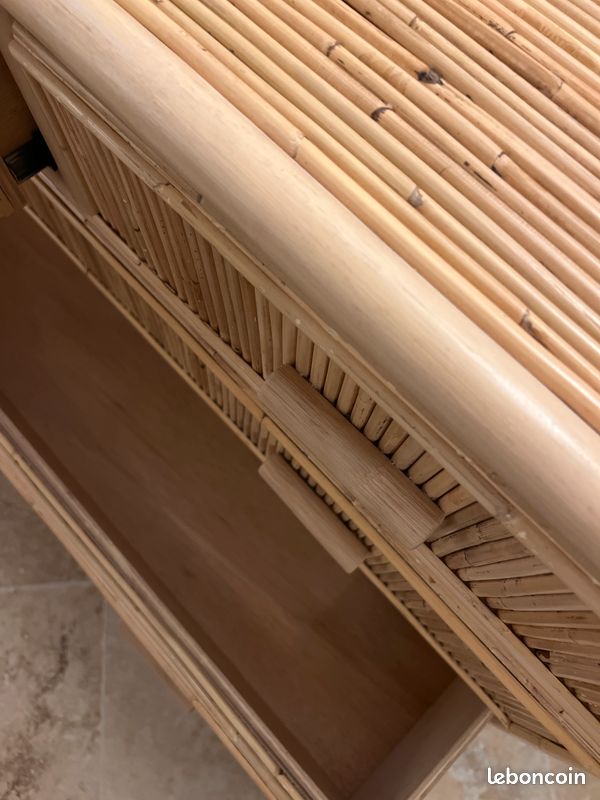 Design finca bois naturel retro vintage bambou rotin commode avec tiroirs Sklum Maison’s du monde comme neuf (image 6)