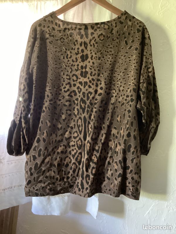 Blouse manches 3/4 imprimé Léopard (image 4)