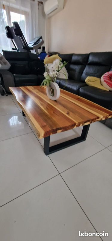 Table+ basse Live edge, table basse en chêne, table en bois, table rustique - 400 (image 7)
