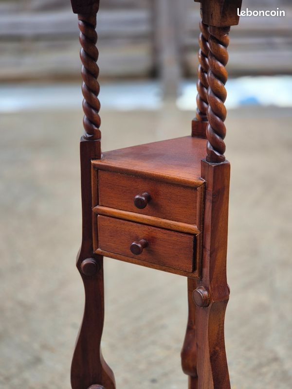 Paire de selettes colonne support en bois acajou bien lire l'annonce (image 6)
