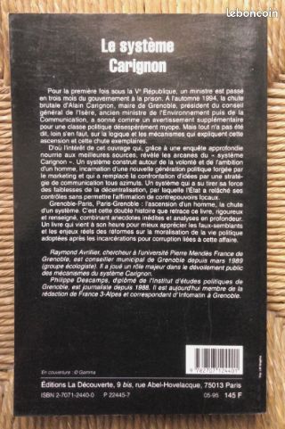 Livre Le système Carignon de Raymond Avrillier et Philippe Descamps (image 2)