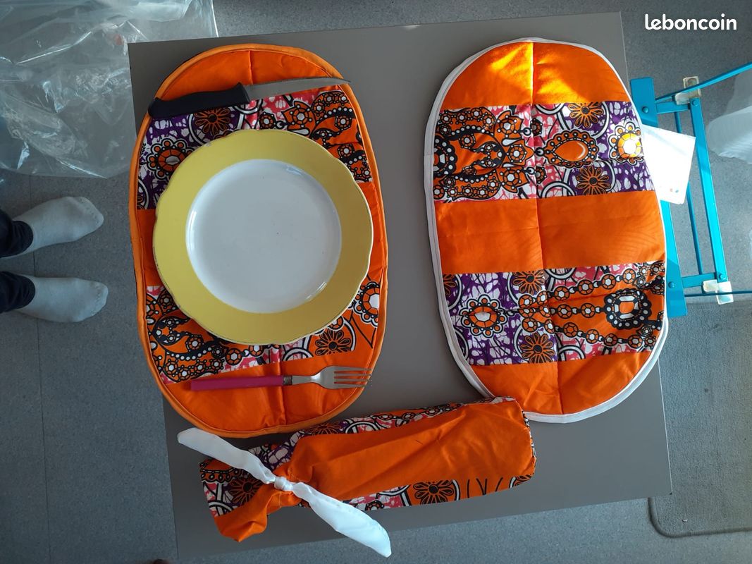 Élégantes pièces Sets de table en tissu africain (image 5)