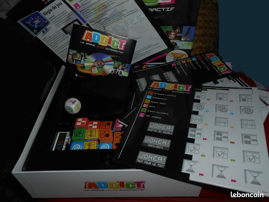Coffret jeu ADDICT Le grand Quiz interactif-2 joueurs-max.4 équipes/Jeu de Société/Dvd sur télé-NEUF (image 8)