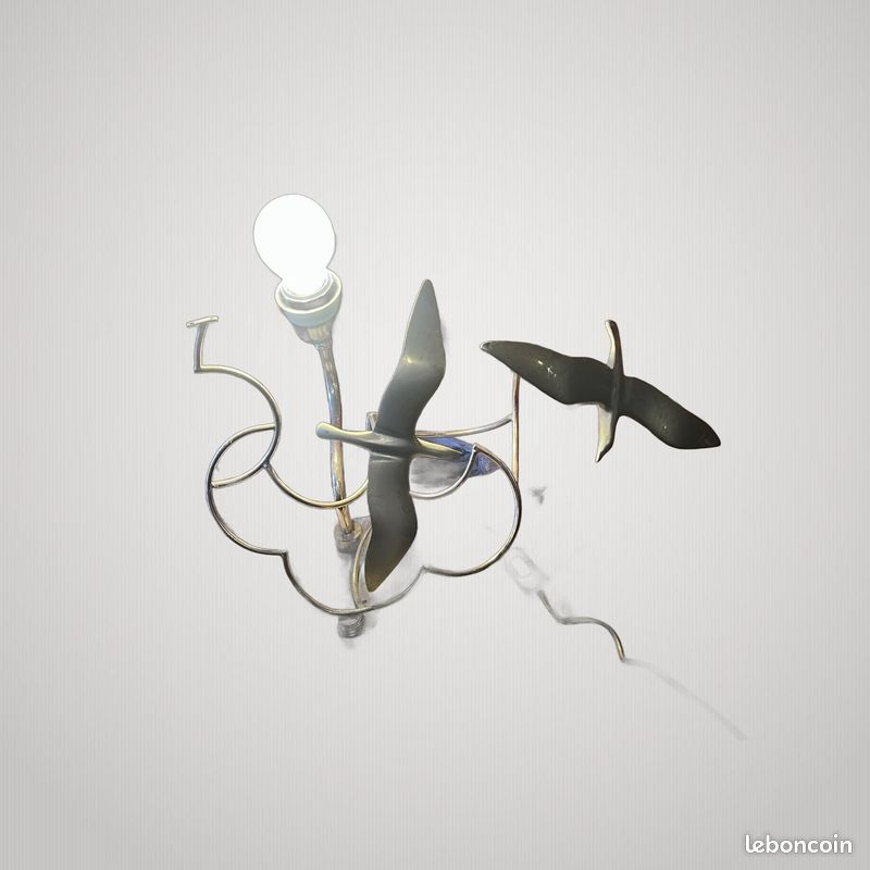 Lampe Vintage Lancia Lanciotto Galeotti Maison Charles Mouettes Laiton (image 4)