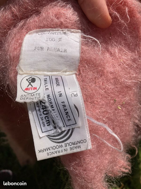 Grande Couverture pur mohair fabrication française (image 3)