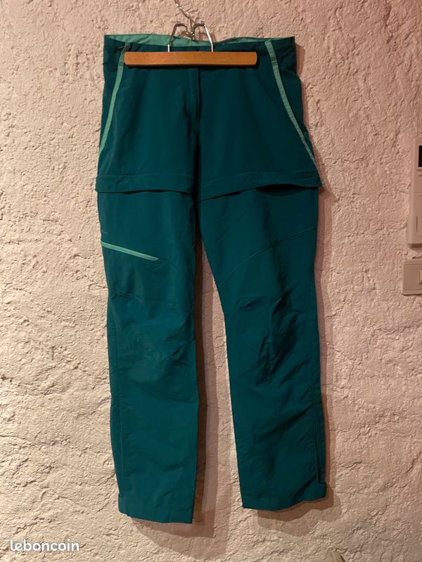 Pantalon cargo bas resserré vert foncé femme
