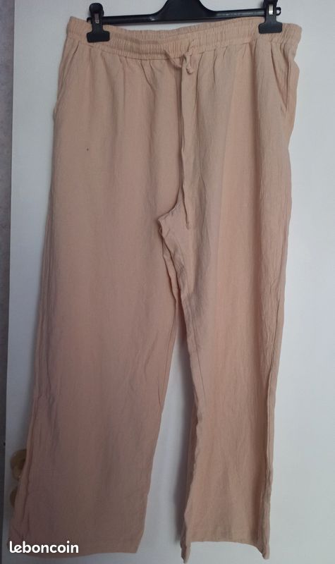 Pantalon large fluide femme (image 1)