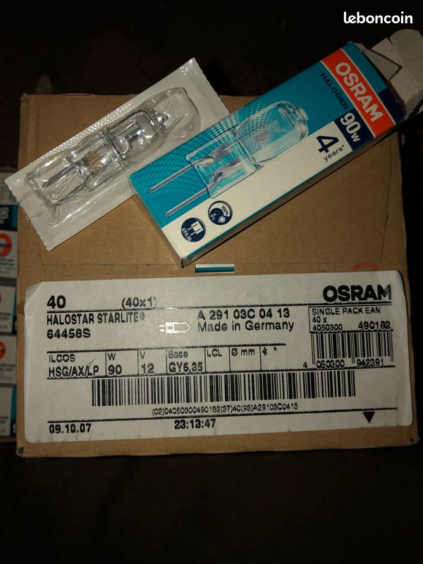 Lot ampoule 90w 12v halostar starlite osram halogene neuve gy6,35 (image 1)