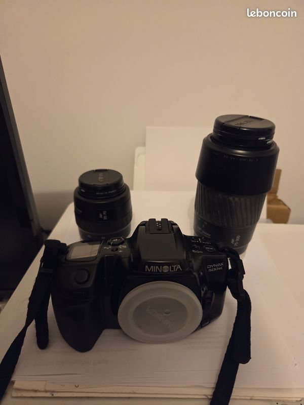 Appareil photo Minolta 500si + objectif 75-300 + objectif 35-70 (image 1)
