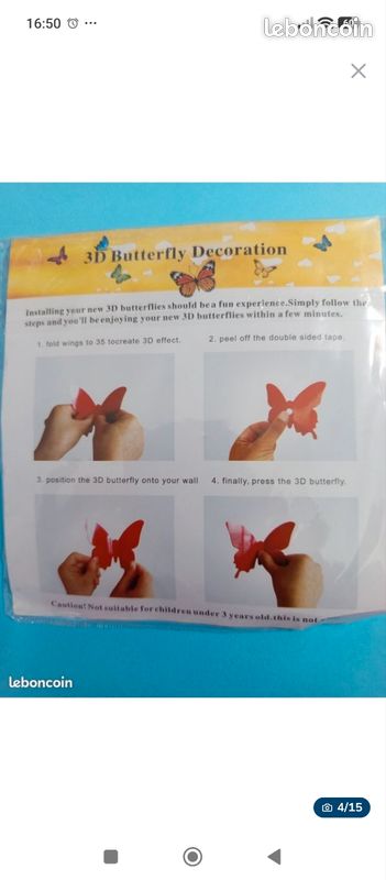Lot 3D butterfly décoration (image 3)