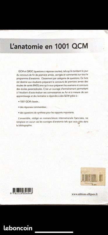 Livre entraînement QCM anatomie médecine paces/pass (image 2)