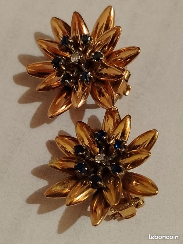 Bague Ou Bijou En Or 18K Avec Pierre Aigue-marine Bleue - Occasion - Sans Marque