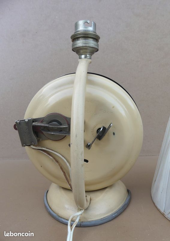 Ancien réveil lampe de chevet JAZ LAMPIC / JAZIC rare vintage FONCTIONNE abat-jour lamelles plastique années 50 (image 7)