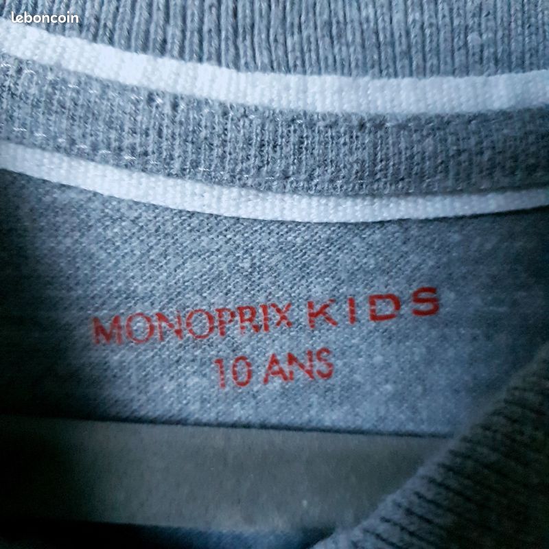 Polo manches longues gris Monoprix Kids 10 ans (image 3)
