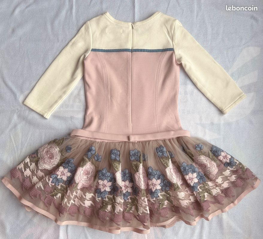 Monnalisa Robe Fille Robe De Cérémonie En Satin à Volants Et