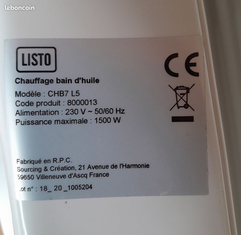 Radiateur bain d'huile 1500 W (image 3)