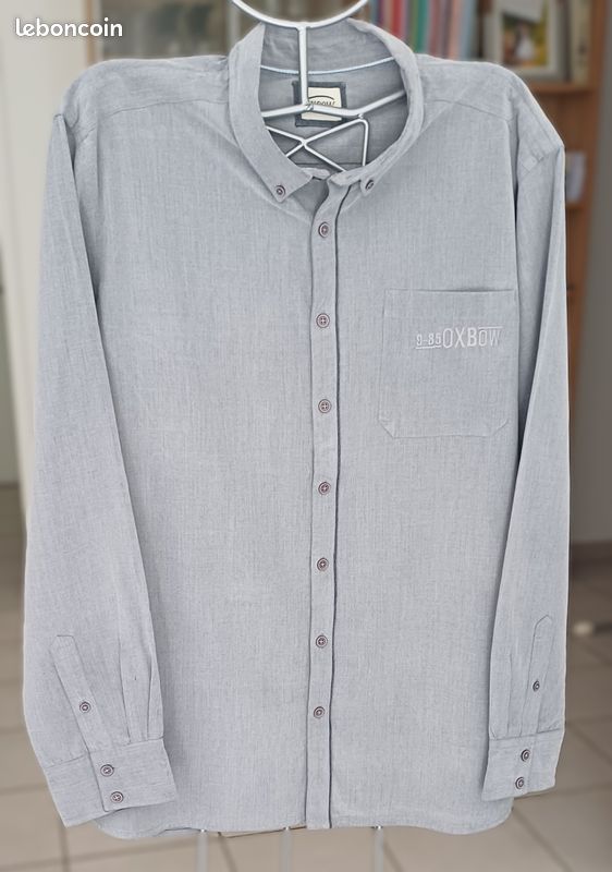 Chemise homme Oxbow - gris clair - XXL - manches longues (image 2)