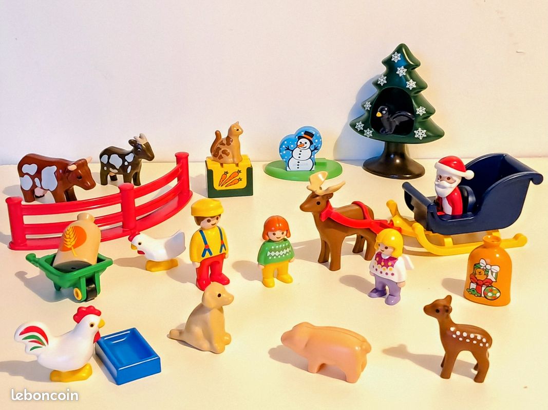 Playmobil J232 Époque 1900 – Tavolo E Banco Mercato – Set Usato Per Atelier Di Babbo Natale - Foto 3
