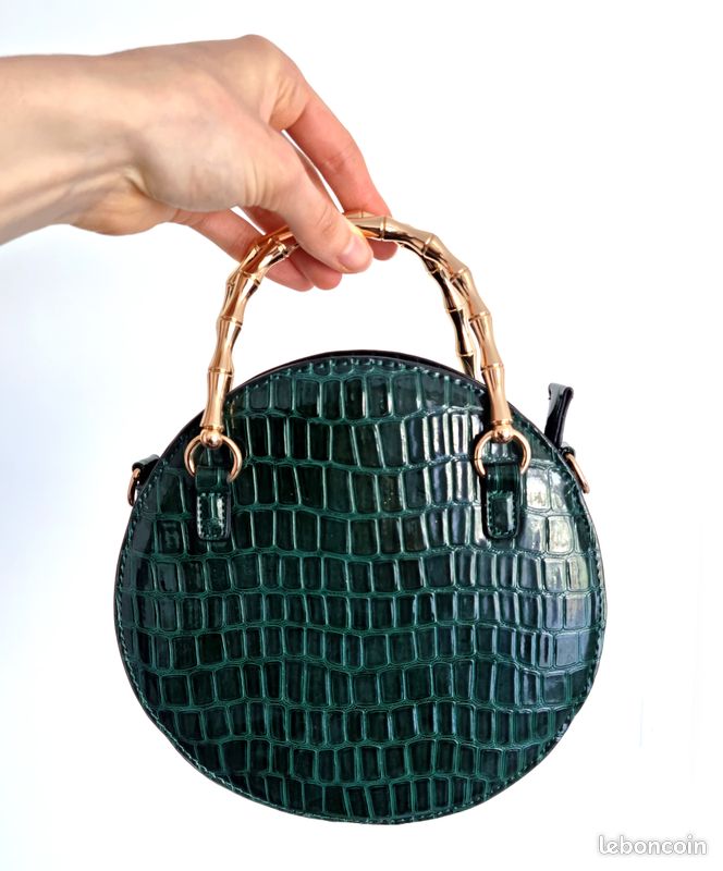 Sac rond à bandoulière croco vert Asos femme neuf (idée cadeau - Main Image