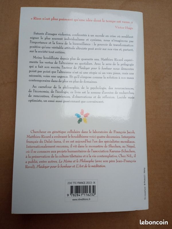 Matthieu Ricard - Plaidoyer pour l'altruisme - NiL - 9782841116232 - TBE (image 4)