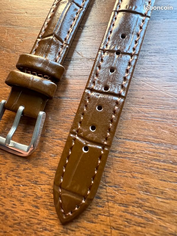 Bracelet De Montre Cuir ZRC 16 Mm – Marron Grain Alligator – Neuf Avec étiquettes