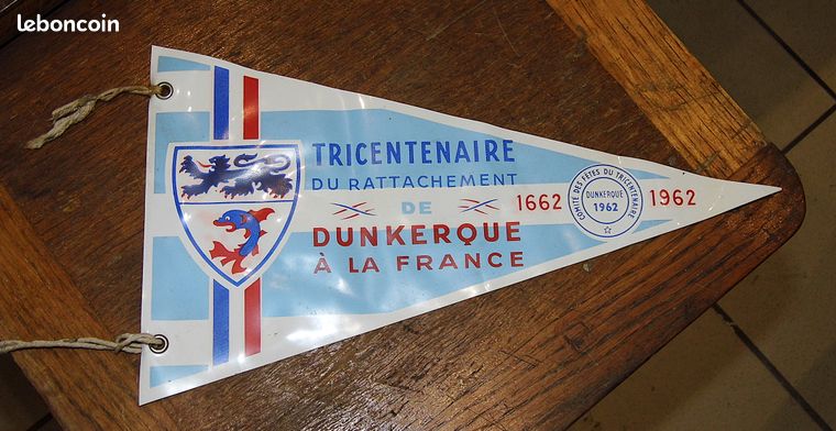 Fanion vintage Football Dunkerque - Objets à collectionner
