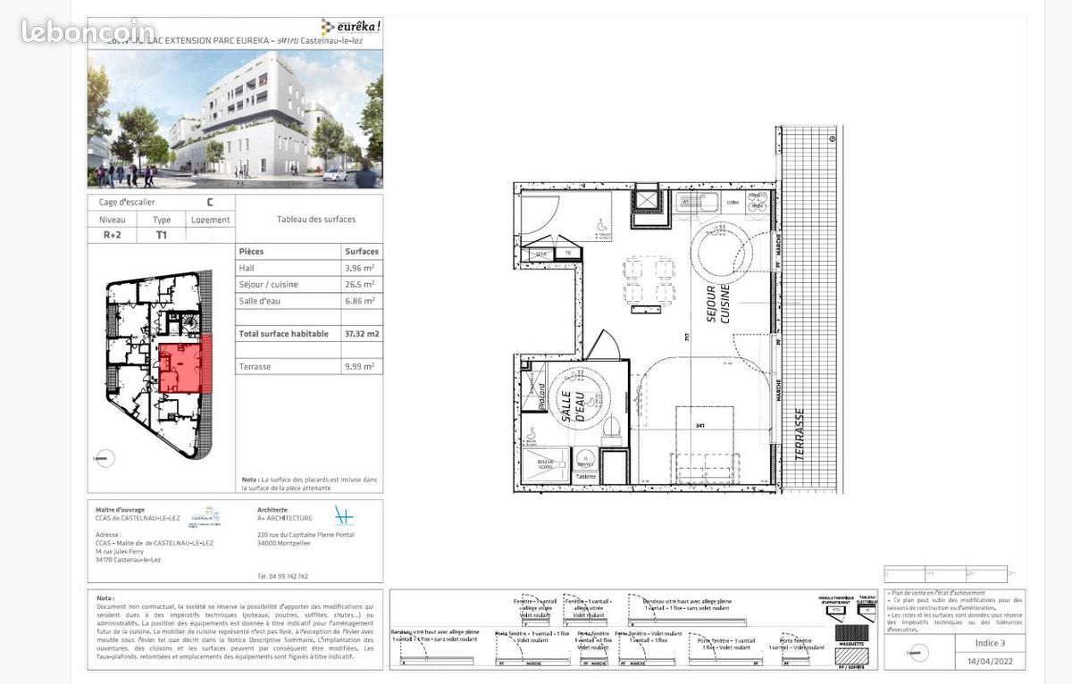 Appartement 1 pièce 37 m² · à Castelnau-le-Lez · 37 m² · 692 €/mois