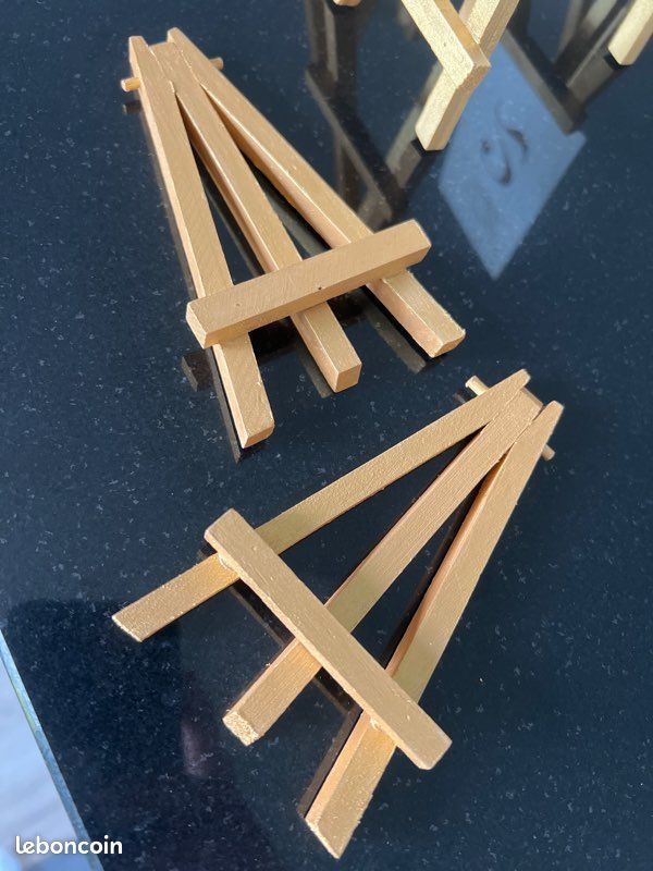 Lot De 4 Mini Chevalets En Bois 15x20 Cm – Pliable & Portable Pour Photos, Tableaux & Déco