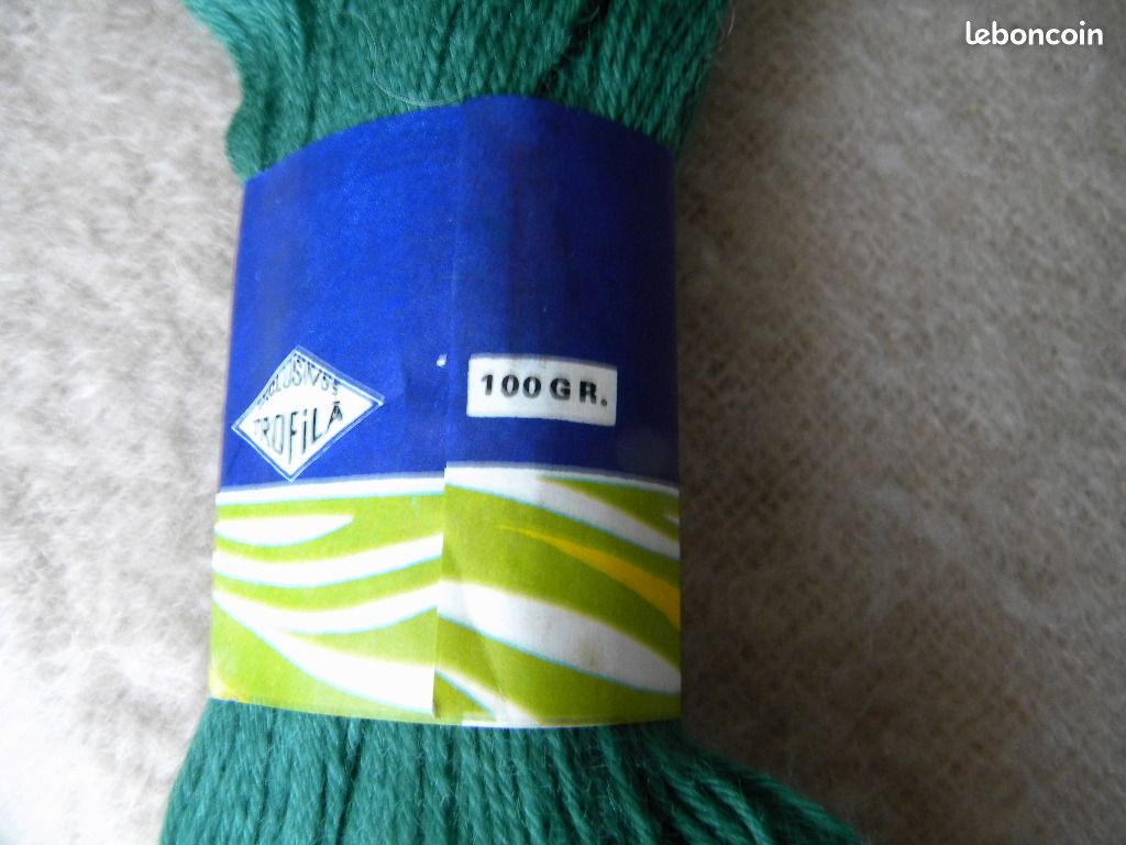 Lot de Laine à tricoter 900gr shetland vert (image 3)